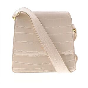 JW Pei Beige Croc-Embossed Crossbody Bag ✨